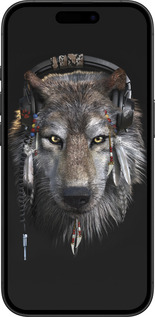 TPU чехол Волк-меломан для Apple iPhone 16 - 875b-3709 изображение 