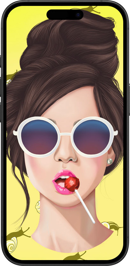 TPU чехол Девушка с чупа-чупсом для Apple iPhone 16 - 3979b-3709 изображение 