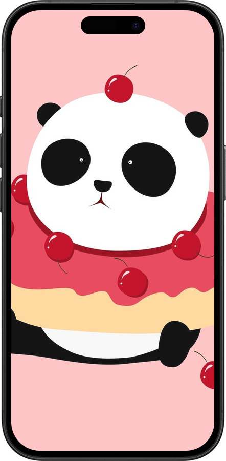 TPU чехол Панда с пончиком для Apple iPhone 16 - 3991b-3709 изображение 