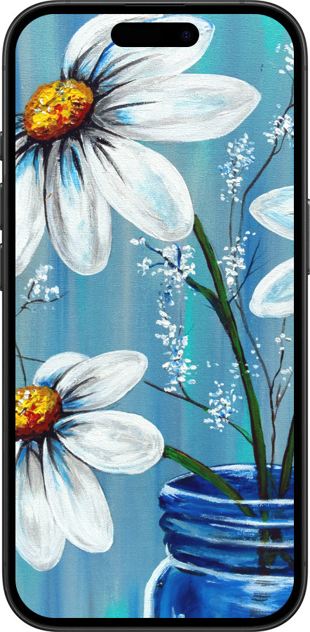 TPU чехол Красиві арт-ромашки для Apple iPhone 16 - 4031b-3709 изображение 