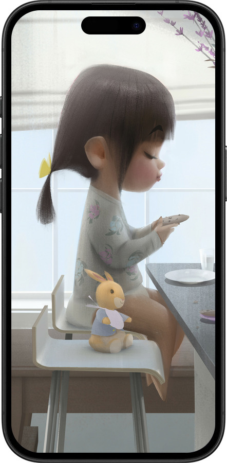TPU чехол Мила дівчинка з зайчиком для Apple iPhone 16 - 4039b-3709 изображение 