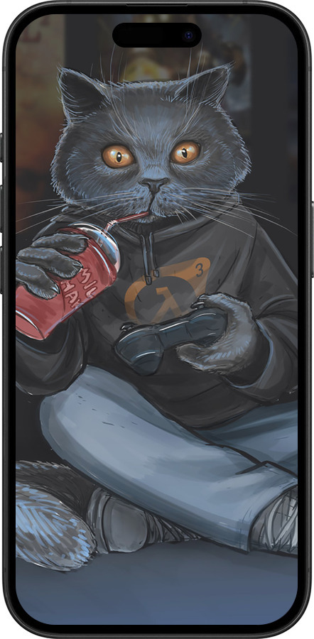 TPU чехол gamer cat для Apple iPhone 16 - 4140b-3709 изображение 