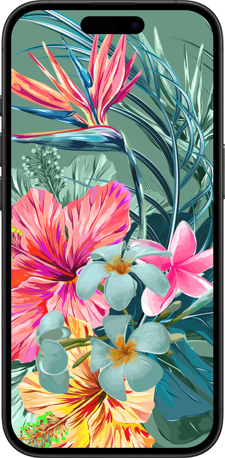 TPU чехол Тропические цветы v1 для Apple iPhone 16 - 4667b-3709 изображение 