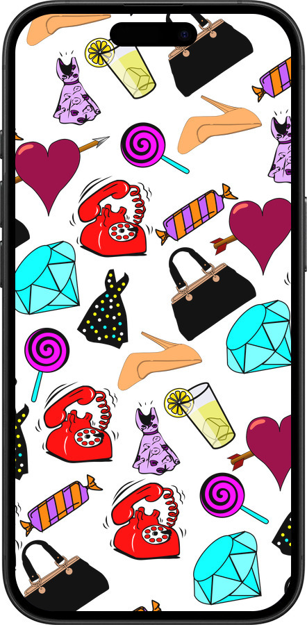 TPU чехол stickers для Apple iPhone 16 - 4757b-3709 изображение 