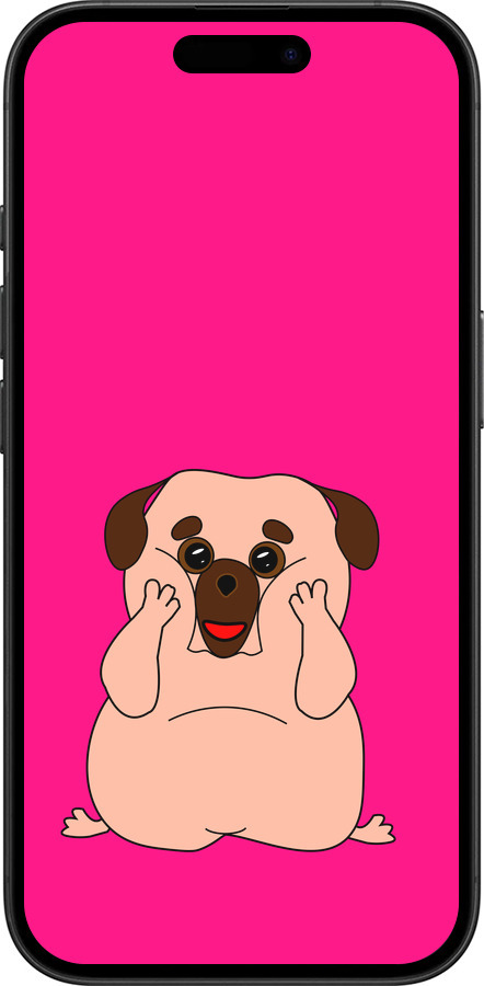 TPU чехол Веселий мопс для Apple iPhone 16 - 4908b-3709 изображение 