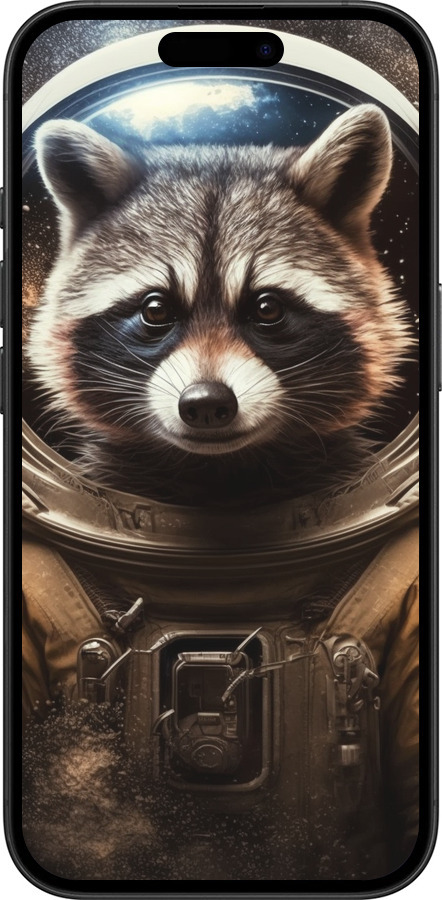 TPU чехол Raccoon austronaut для Apple iPhone 16 - 5581b-3709 изображение 