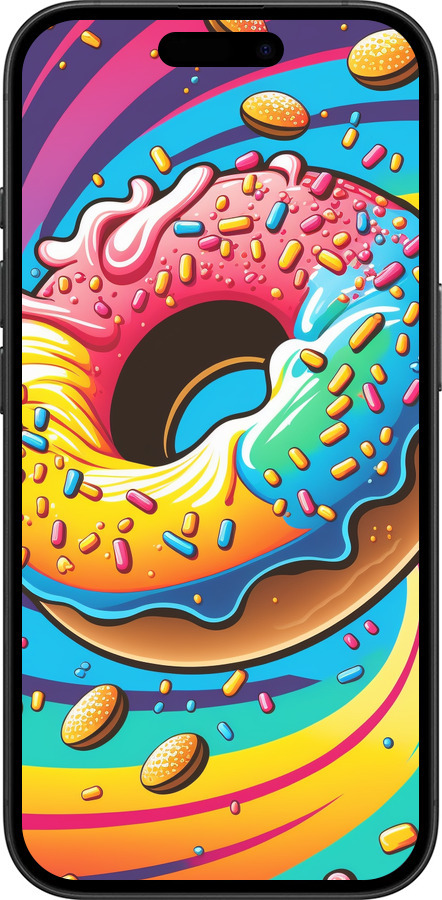 TPU чехол Пончик веселка для Apple iPhone 16 - 5584b-3709 изображение 