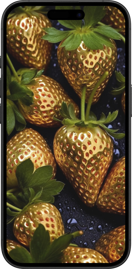 TPU чехол Золотая клубника для Apple iPhone 16 - 5637b-3709 изображение 