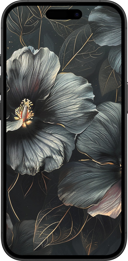 TPU чехол Чорні квіти для Apple iPhone 16 - 6031b-3709 изображение 