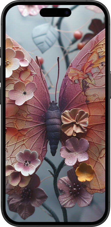 TPU чехол Fairy Butterfly для Apple iPhone 16 - 6048b-3709 изображение 
