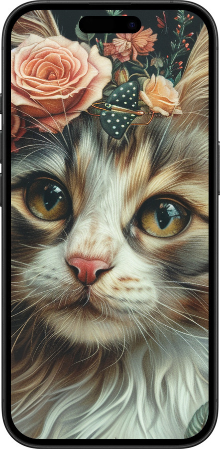 TPU чехол Cats and flowers для Apple iPhone 16 - 6069b-3709 изображение 