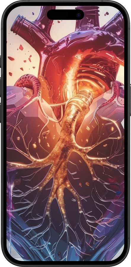 TPU чехол Crystal Heart для Apple iPhone 16 - 6070b-3709 изображение 