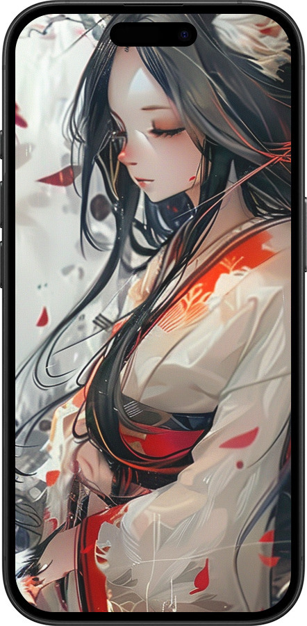 TPU чехол Кицуне для Apple iPhone 16 - 6073b-3709 изображение 