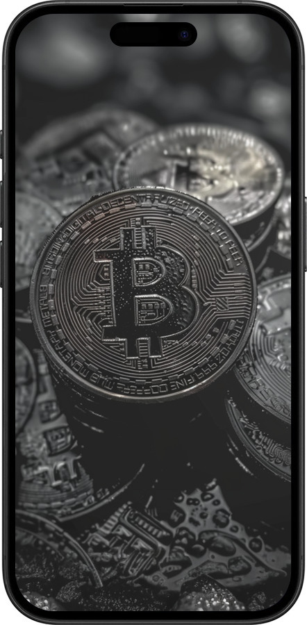 TPU чехол Black Bitcoin для Apple iPhone 16 - 6090b-3709 изображение 