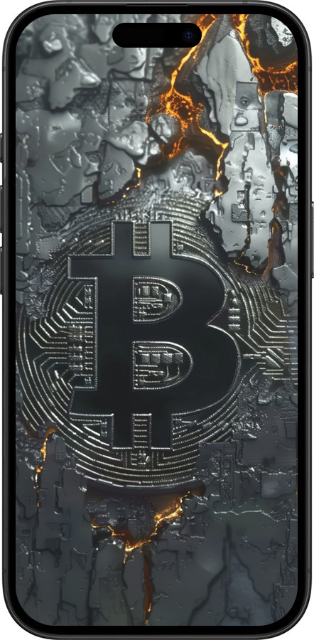 TPU чехол Раскаленный биткойн для Apple iPhone 16 - 6091b-3709 изображение 