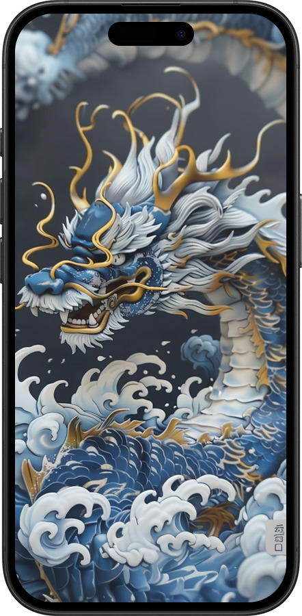 TPU чехол Водяний дракон для Apple iPhone 16 - 6113b-3709 изображение 