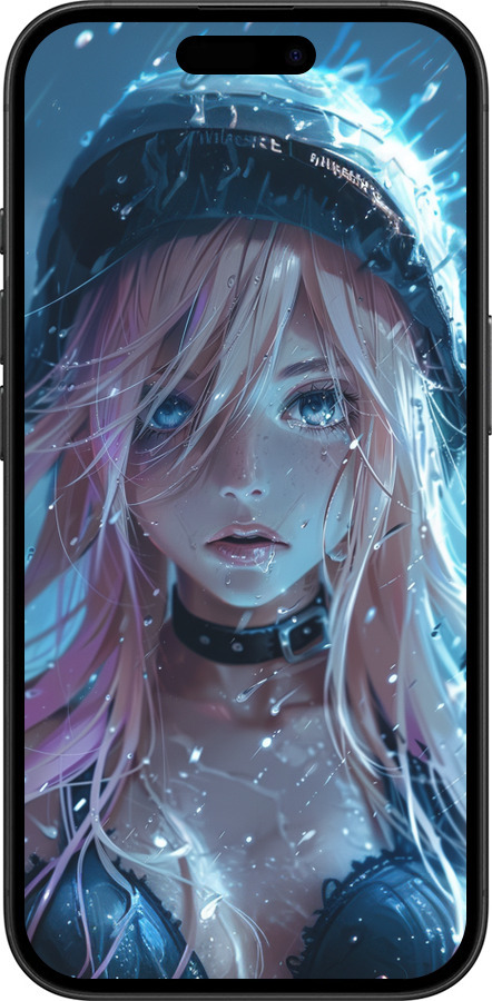 TPU чехол Аниме-дива под дождем для Apple iPhone 16 - 6120b-3709 изображение 