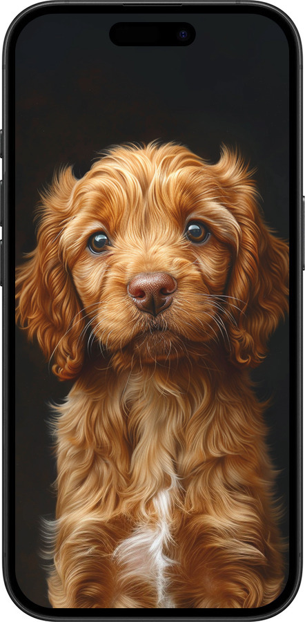 TPU чехол Cocker spaniel на черном фоне для Apple iPhone 16 - 6137b-3709 изображение 