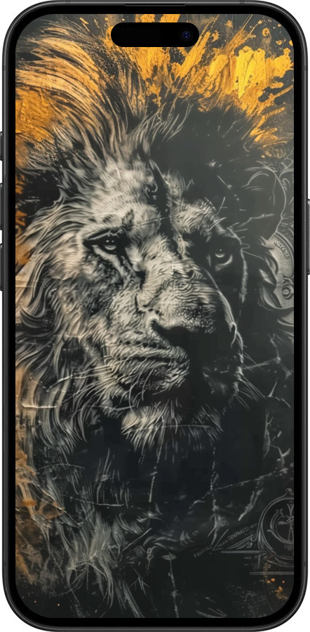 TPU чехол Лев у золотих фарбах для Apple iPhone 16 - 6155b-3709 изображение 