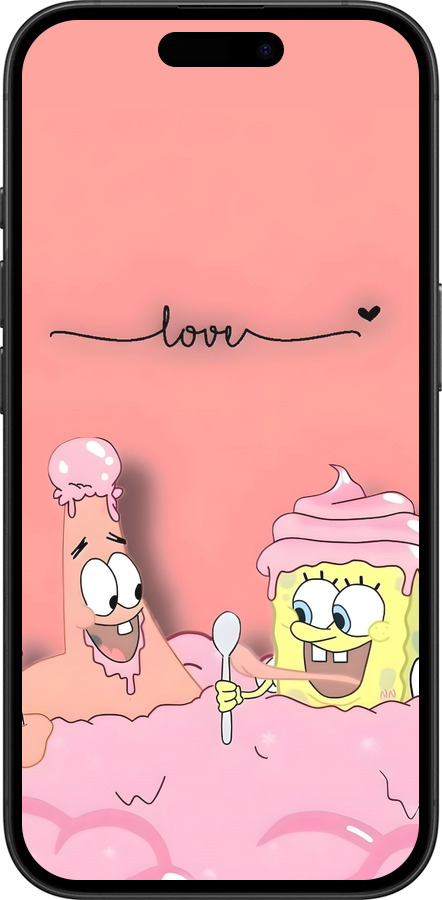TPU чехол Спанч Боб для Apple iPhone 16 - 6282b-3709 изображение 