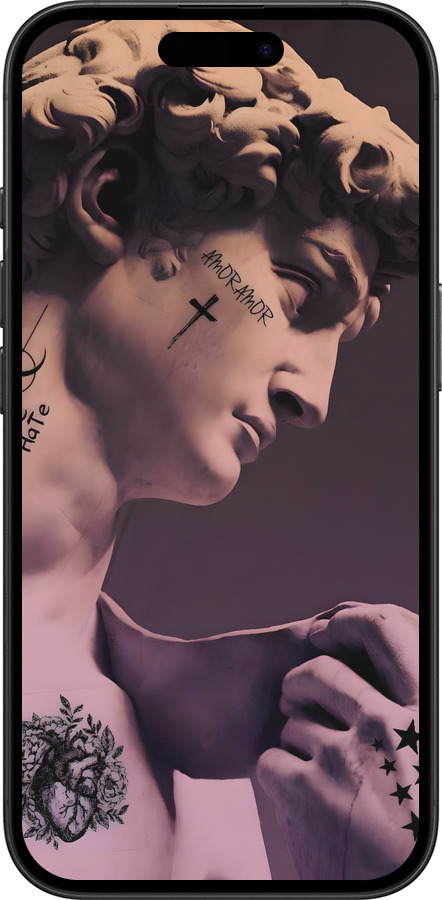 TPU чехол Давид для Apple iPhone 16 - 6302b-3709 изображение 