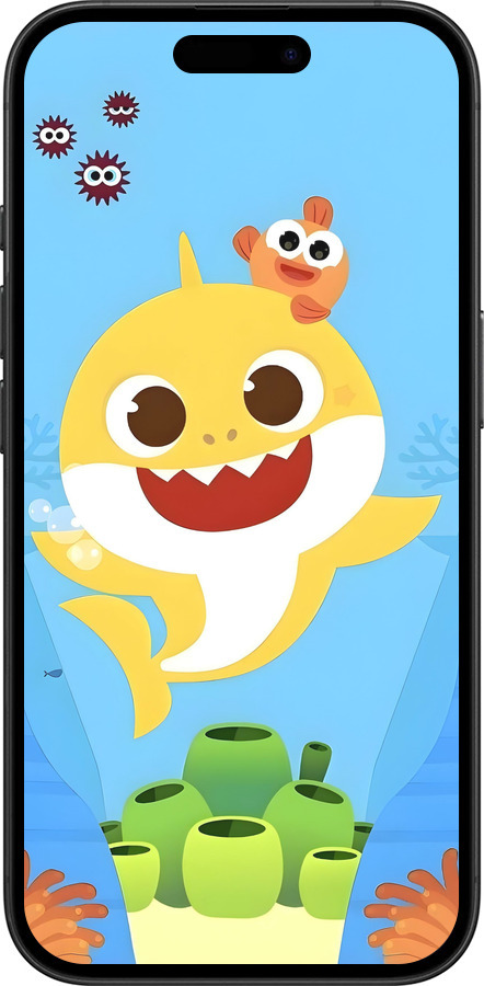 TPU чехол Бейби Шарк для Apple iPhone 16 - 6303b-3709 изображение 