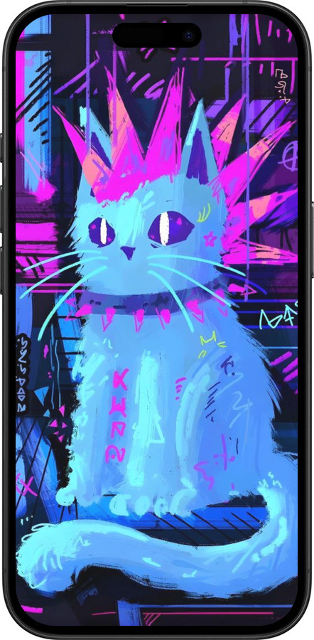 TPU чехол Кот панк для Apple iPhone 16 - 6311b-3709 изображение 