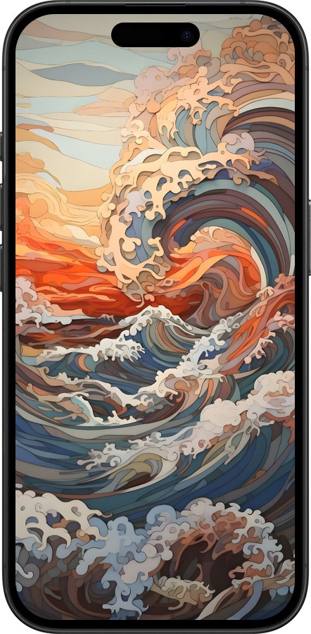 TPU чехол Арт хвилі для Apple iPhone 16 - 6324b-3709 изображение 
