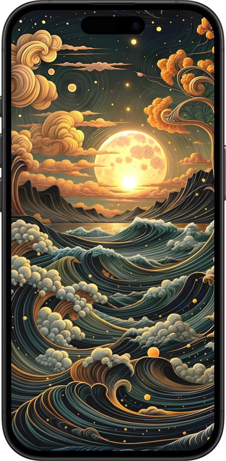 TPU чехол Арт волны для Apple iPhone 16 - 6332b-3709 изображение 