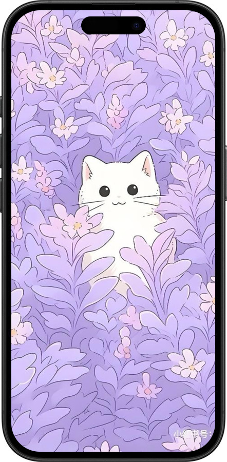 TPU чехол Котик в цветах для Apple iPhone 16 - 6390b-3709 изображение 