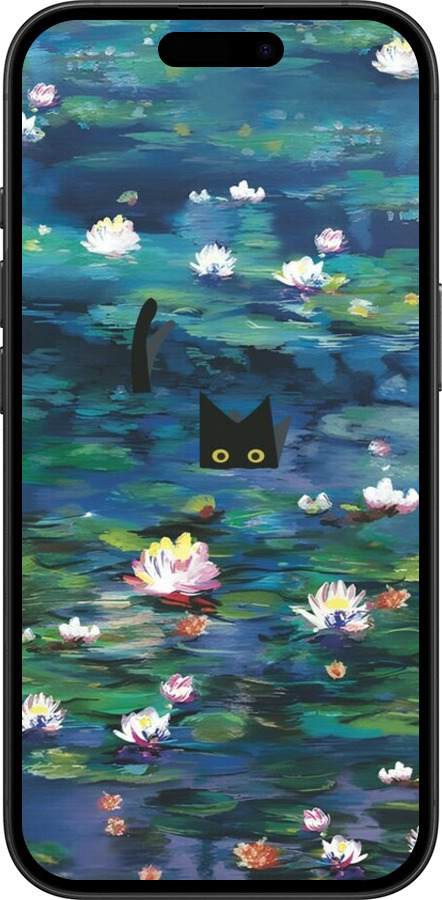 TPU чехол Чехол с изображением водяных лилий Моне и кошек для Apple iPhone 16 - 6399b-3709 изображение 