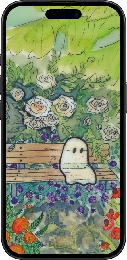 TPU чехол Грустное привидение для Apple iPhone 16 - 6403b-3709 изображение 