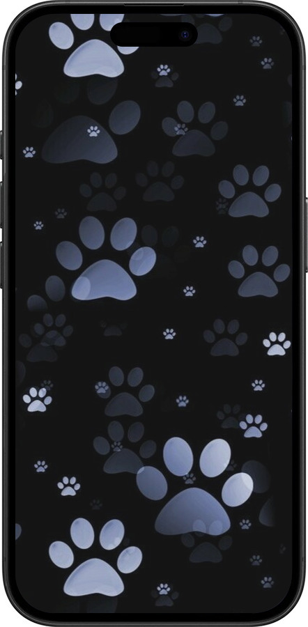 TPU чехол С синими отпечатками лап для Apple iPhone 16 - 6441b-3709 изображение 