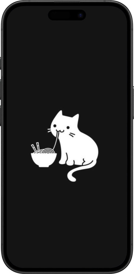 TPU чехол С милым котом на черном фоне для Apple iPhone 16 - 6528b-3709 изображение 