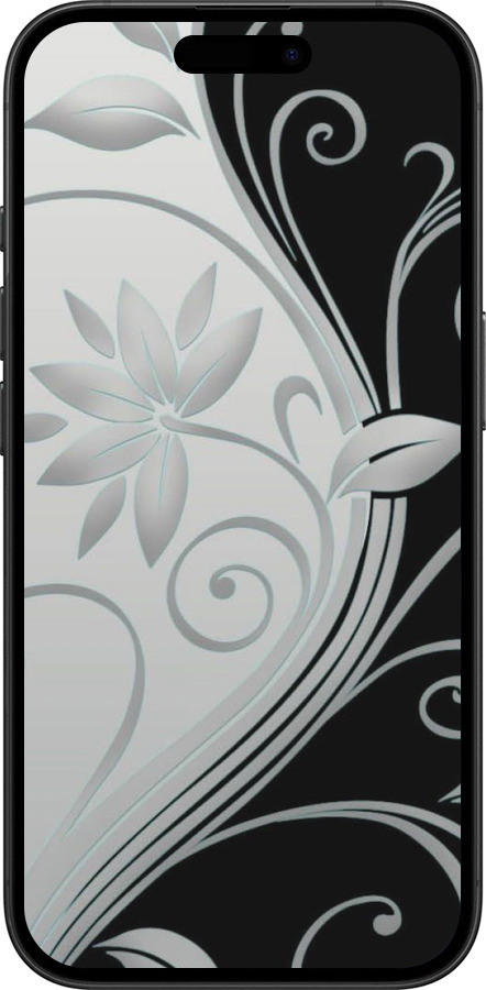 TPU чехол Цветы на чёрно-белом фоне для Apple iPhone 16 - 840b-3709 изображение 