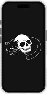 Чехол Bumper чехол С изображением кота и черепа для Apple iPhone 16 - 6491pc-3709 изображение 