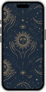 Чехол Bumper чехол Celestial Harmony: Sun & Moon Gold Mystic Pattern для Apple iPhone 16 - 6778pc-3709 изображение 