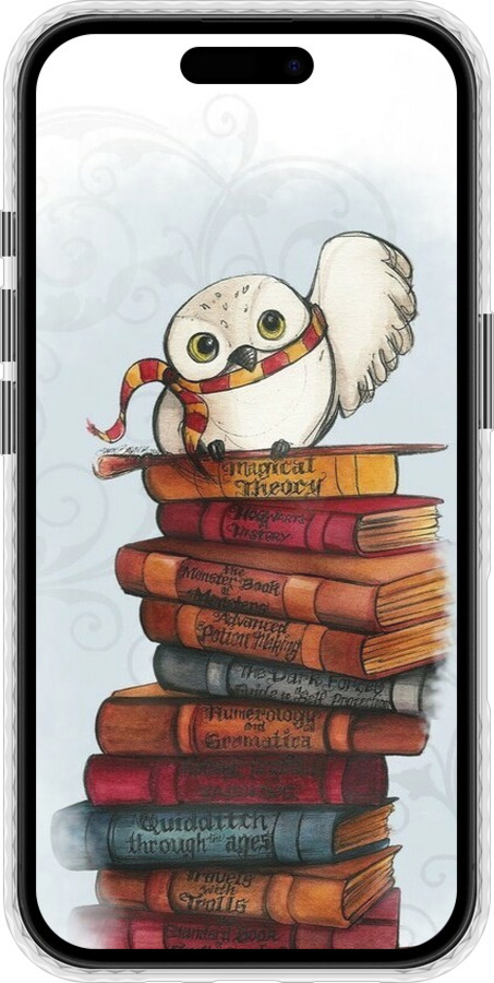 Чехол Bumper чехол Сова и книги для Apple iPhone 16 - 6436pc-3709 изображение 