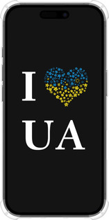 Силикон с усиленными углами чехол I love UA для Apple iPhone 16 - 1112sp-3709 изображение 