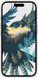 Силикон с усиленными углами чехол Арт-орел на фоне природы для Apple iPhone 16 - 3983sp-3709 изображение 