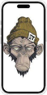 Силіконовий протиударний с посиленими кутами чехол Мавпа в шапці для Apple iPhone 16 - 4183sp-3709 изображение 