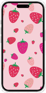 Силикон с усиленными углами чехол Клубнички для Apple iPhone 16 - 4332sp-3709 изображение 