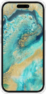 Силіконовий протиударний с посиленими кутами чехол Green marble для Apple iPhone 16 - 4365sp-3709 изображение 