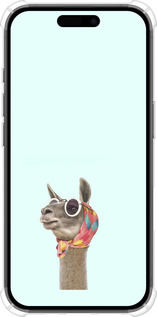 Силикон с усиленными углами чехол Модная лама для Apple iPhone 16 - 4479sp-3709 изображение 