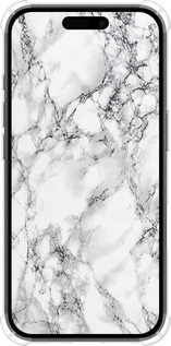 Силикон с усиленными углами чехол Мрамор белый для Apple iPhone 16 - 4480sp-3709 изображение 