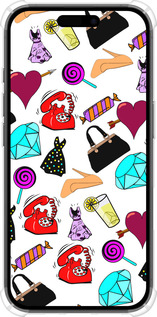 Силикон с усиленными углами чехол stickers для Apple iPhone 16 - 4757sp-3709 изображение 