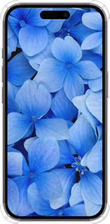 Силикон с усиленными углами чехол Синие цветы для Apple iPhone 16 - 526sp-3709 изображение 