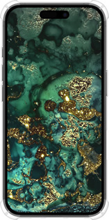 Силикон с усиленными углами чехол Мрамор золото богатство для Apple iPhone 16 - 5419sp-3709 изображение 