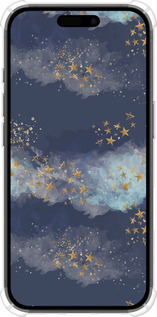 Силикон с усиленными углами чехол Ночь золотые звезды для Apple iPhone 16 - 5421sp-3709 изображение 