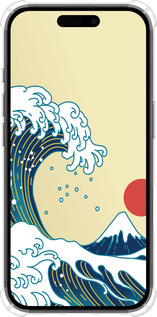 Силикон с усиленными углами чехол Японские волны для Apple iPhone 16 - 5533sp-3709 изображение 